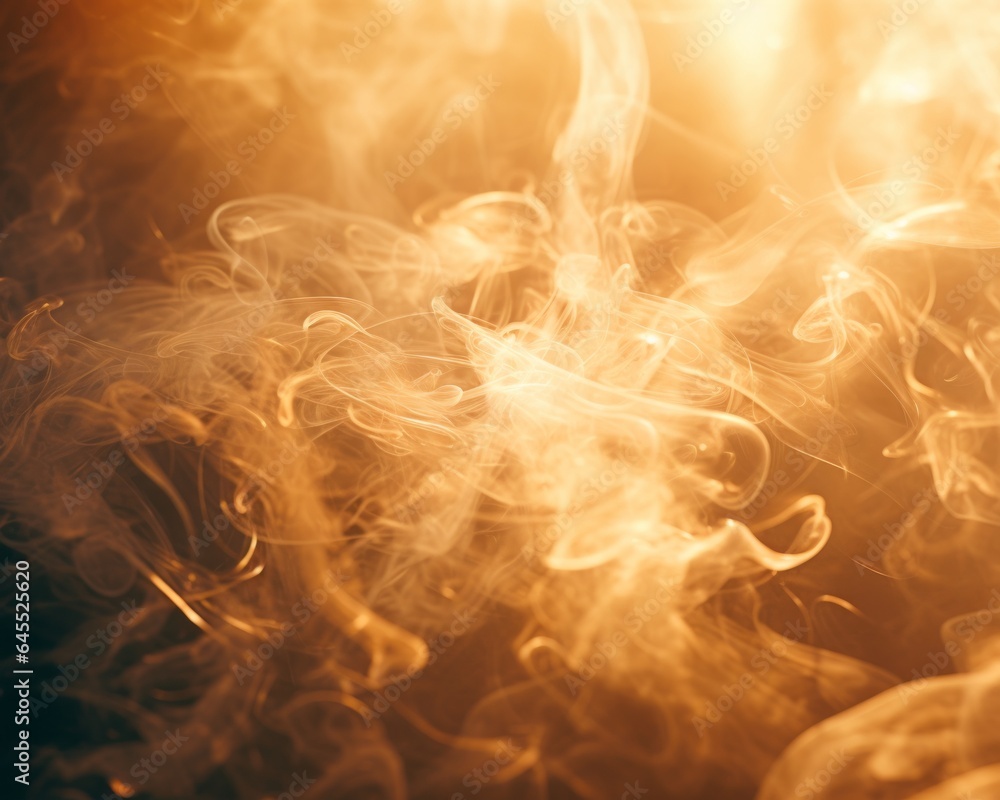 Obraz premium Smoke, haze, Stunning Macro Photography - golden light - backlit - subtle hues - magical - closeup - bokeh - high detail professional photograph