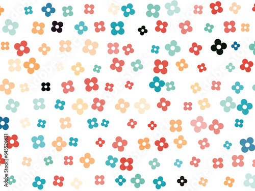 Colorful flower pattern. Random abstract background. Vector design