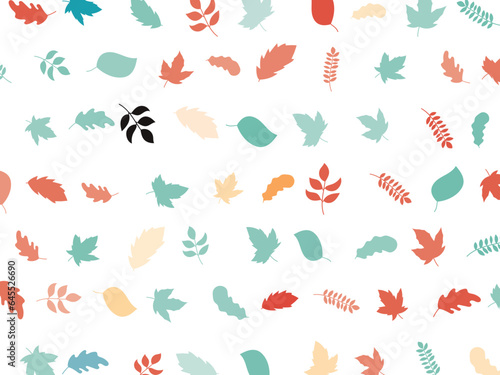 Colorful leaf pattern. Random abstract background. Vector design © F.rywhere