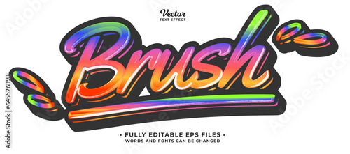 brush text effect editable eps cc