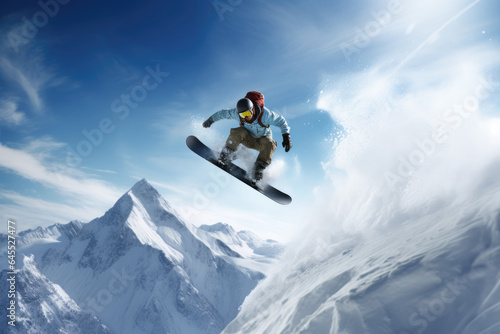 Snowboarder doing tricks 