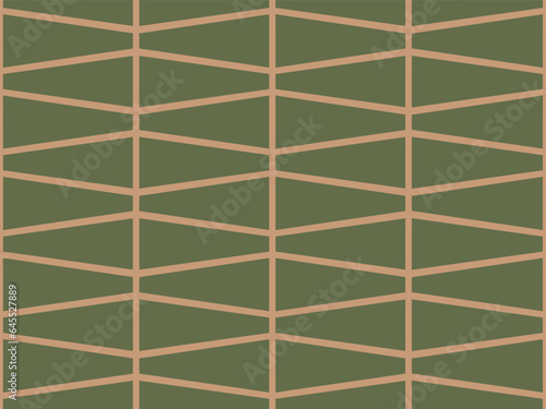Old wall and flooring tile pattern. Bathroom vintage pattern repetition template. Moderm geometric wrapping wallpaper background. Mid century green ceramic design hand drawn flat vector illustration
