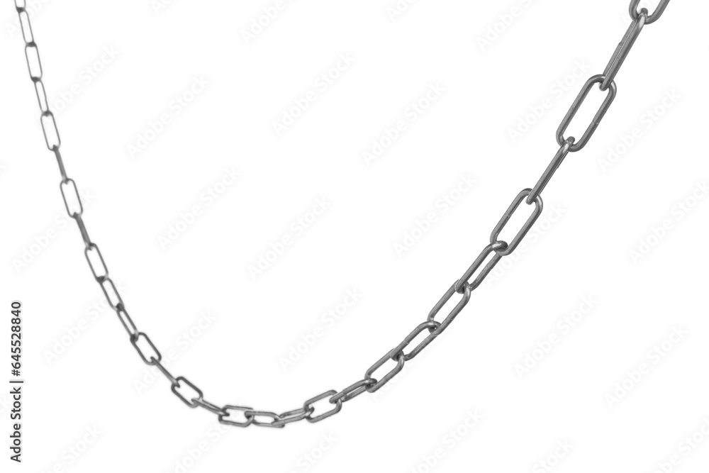 Naklejka premium One common metal chain isolated on white