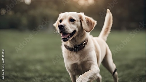 Portrait of a dog in happy mode