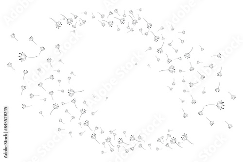 Dandelion Flower Logo Design Simple Vector Minimalist Symbol Template