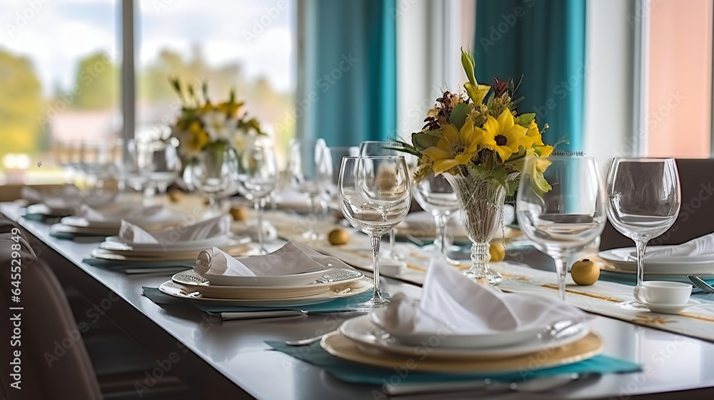 Dine in Style. A Well-Appointed Table with Thoughtful Decorations. Generative AI