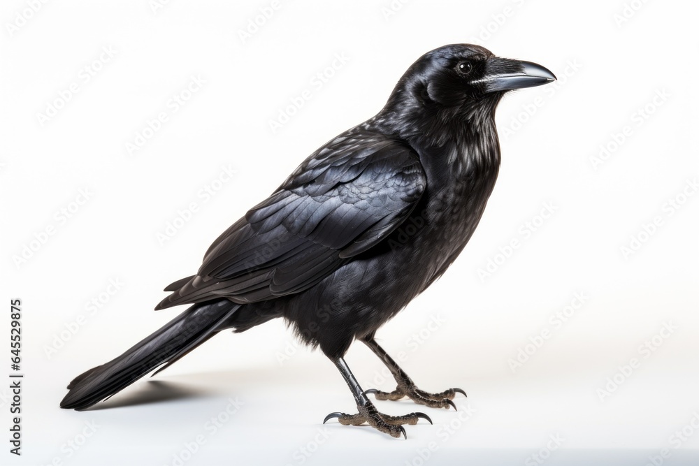 Close-up studio portrait of American Crow Corvus brachyrhynchos. Blank for design Close-up studio portrait of American Crow Corvus brachyrhynchos. Blank for design