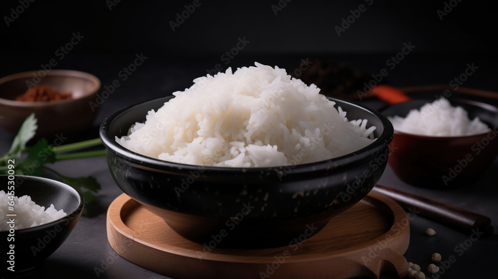 A Medley of Cultural Traditions and Culinary Excellence with Pristine White Rice as the Star. Generative AI A Medley of Cultural Traditions and Culinary Excellence with Pristine White Rice as the Star. Generative AI