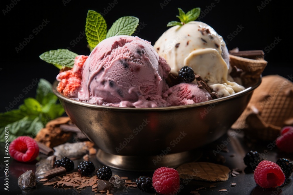 Appetizing ice cream. Background with selective focus and copy space Appetizing ice cream. Background with selective focus and copy space