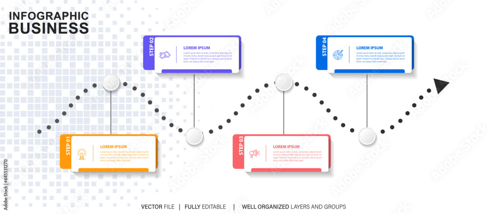 Presentation business infographic template with 4 options. Vector illustration. Presentation business infographic template with 4 options. Vector illustration.
