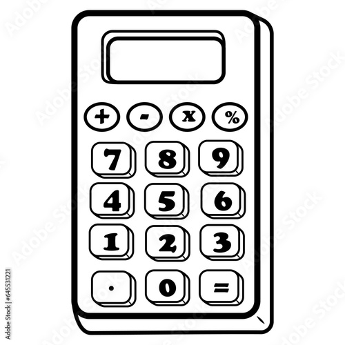 Calculadora ilustracion vectorial sin color.