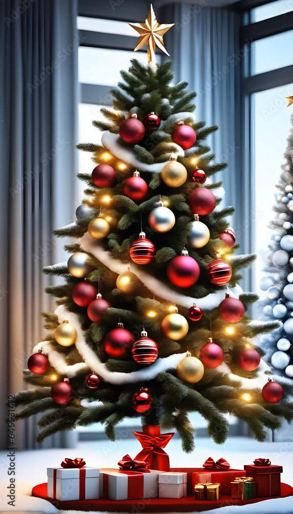 The Beauty of Christmas Tree Decorations.(Generative AI) The Beauty of Christmas Tree Decorations.(Generative AI)