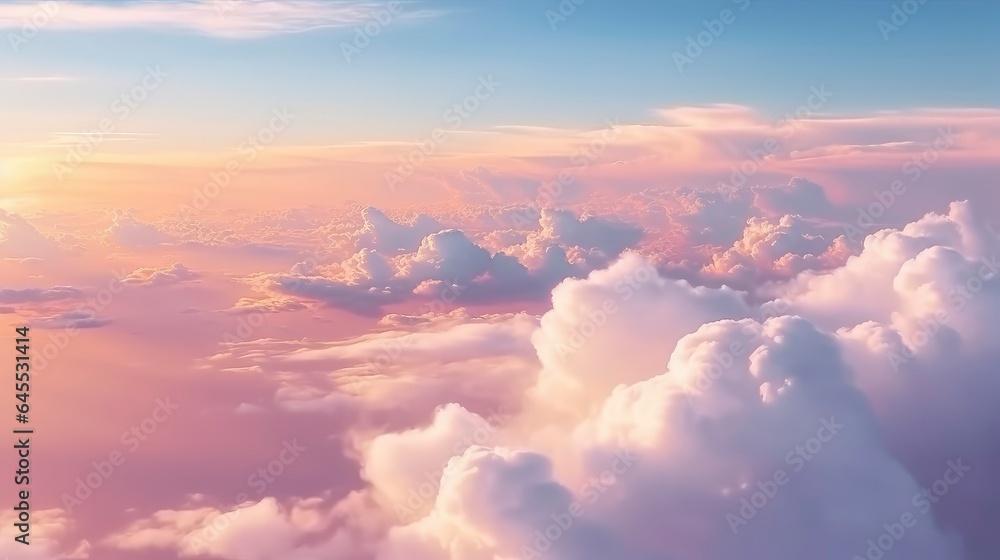 Cloud view from above the sky - obrazy, fototapety, plakaty 