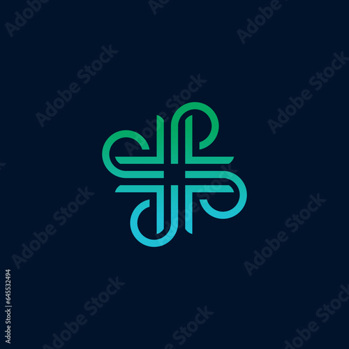 letter pl monogram initial logo design vector