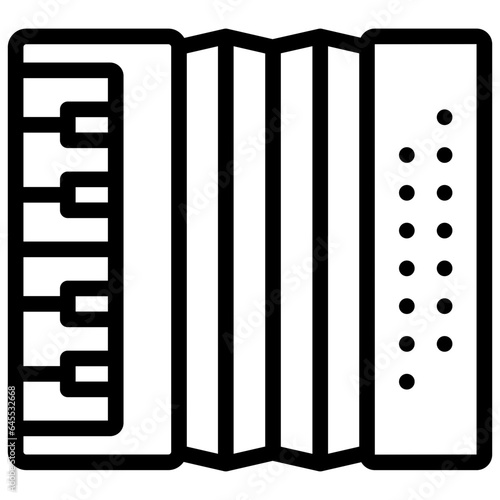 accordion icon illustration design with outline