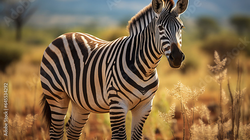 Zebra Species in the African Grasslands. Generative AI