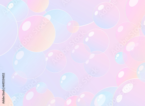 いっぱいのシャボン玉が浮かぶ背景イラスト