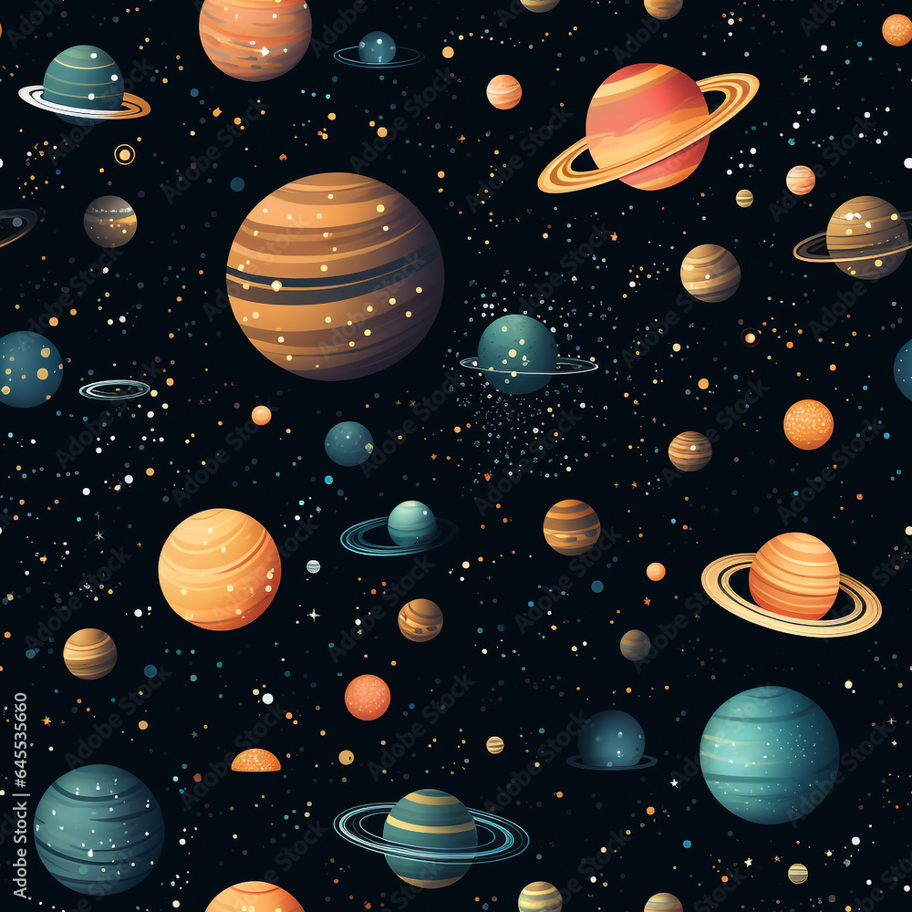 Fototapeta premium celestial bodies dark backgrounds seamless, pattern, texture, background