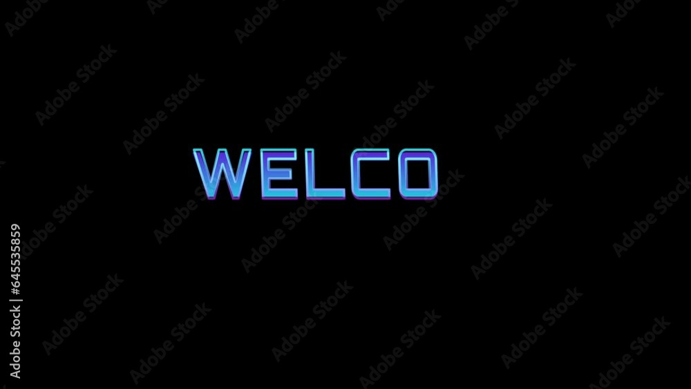 black background welcome text animation. Cool welcome text animation perfect for an opening something animation or for a welcome greeting. black background welcome text animation. Cool welcome text animation perfect for an opening something animation or for a welcome greeting.