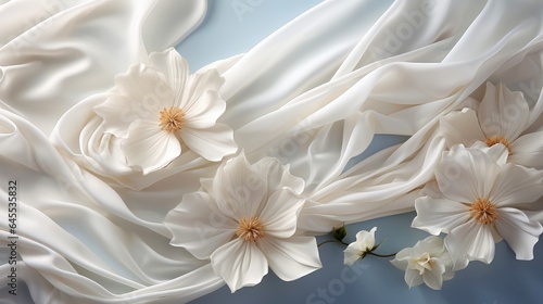 Delicate natural floral background, floral mock up background, flowers in nature close-up with soft focus © AITTHIPHONG