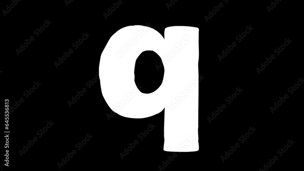 Q letter small forming cartoon animation. Compatibile part of alphabet serie. Hand drawn bold educational style for children. Good for education movies, presentation, learning alphabet, etc... Q letter small forming cartoon animation. Compatibile part of alphabet serie. Hand drawn bold educational style for children. Good for education movies, presentation, learning alphabet, etc...