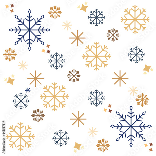 Modern Line Art Festive Design: Celebrate Christmas and the New Year with a beautifully crafted border of intricate snowflakes. 