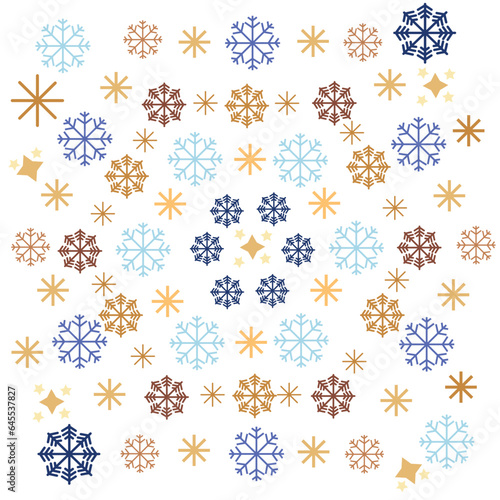 Modern Line Art Festive Design: Celebrate Christmas and the New Year with a beautifully crafted border of intricate snowflakes. 