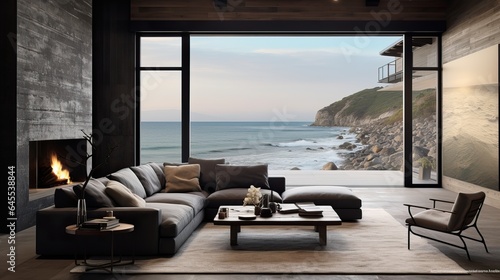 Professional   Modern Interior Design for a Luxurious Villa Facing the Ocean.