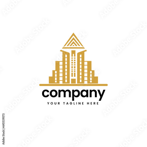 luxury clean real estate building construction builders apartment house architecture skyline build business company minimalist logo