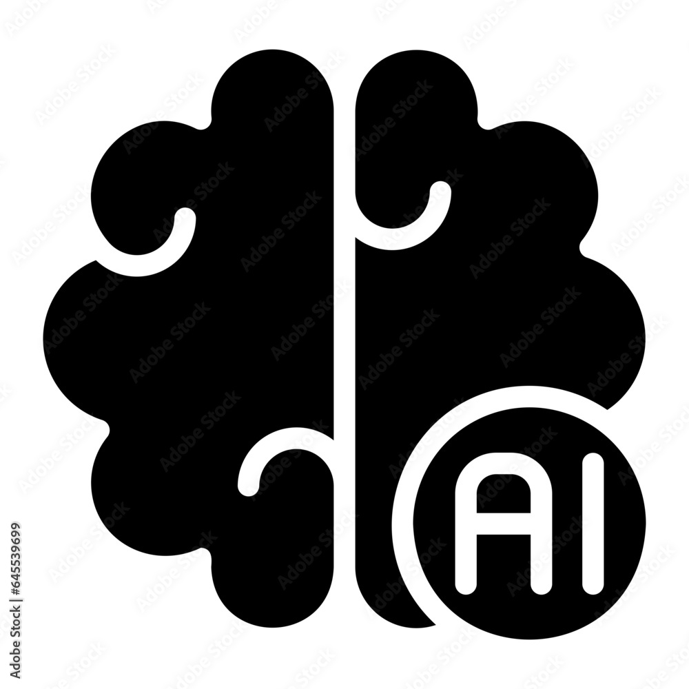 Fototapeta premium brain glyph icon