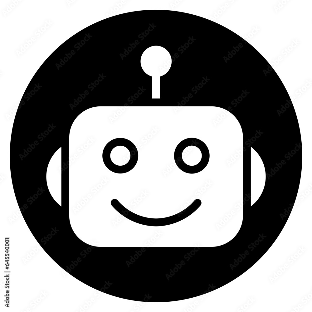 robot glyph icon