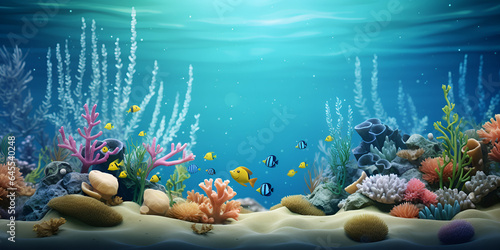 Nature underwater sea life bottam scene