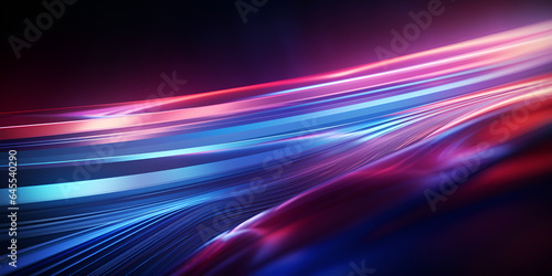 Abstract speed neon light effect on black background vector illustration. Pro Vector