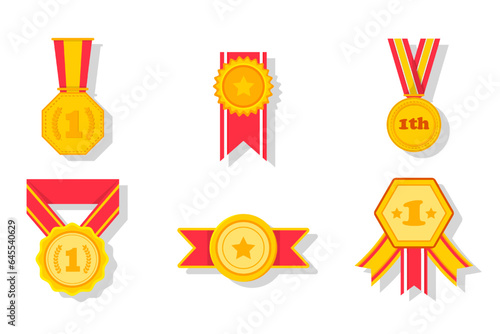 Set Collection of Sport Medal Element