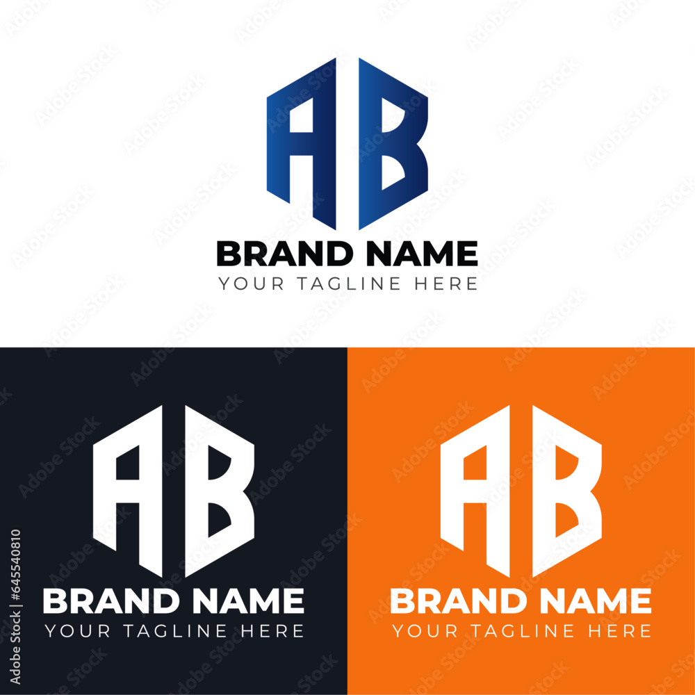 Two letters A B logo design ,Double letters polygon letter mark logo, Minimalist creative vector logo design template Two letters A B logo design ,Double letters polygon letter mark logo, Minimalist creative vector logo design template
