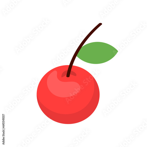 Vector vibrant red cherry isolated vector