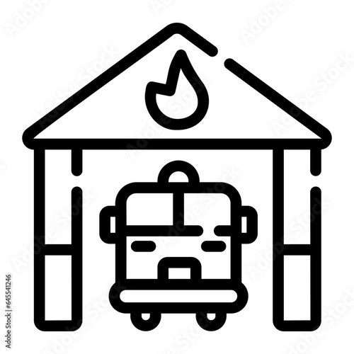 fire station Line Icon