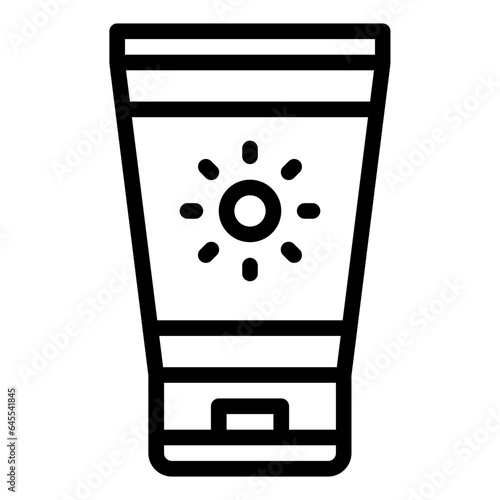 Sunscreen makeup cosmetic outline icon