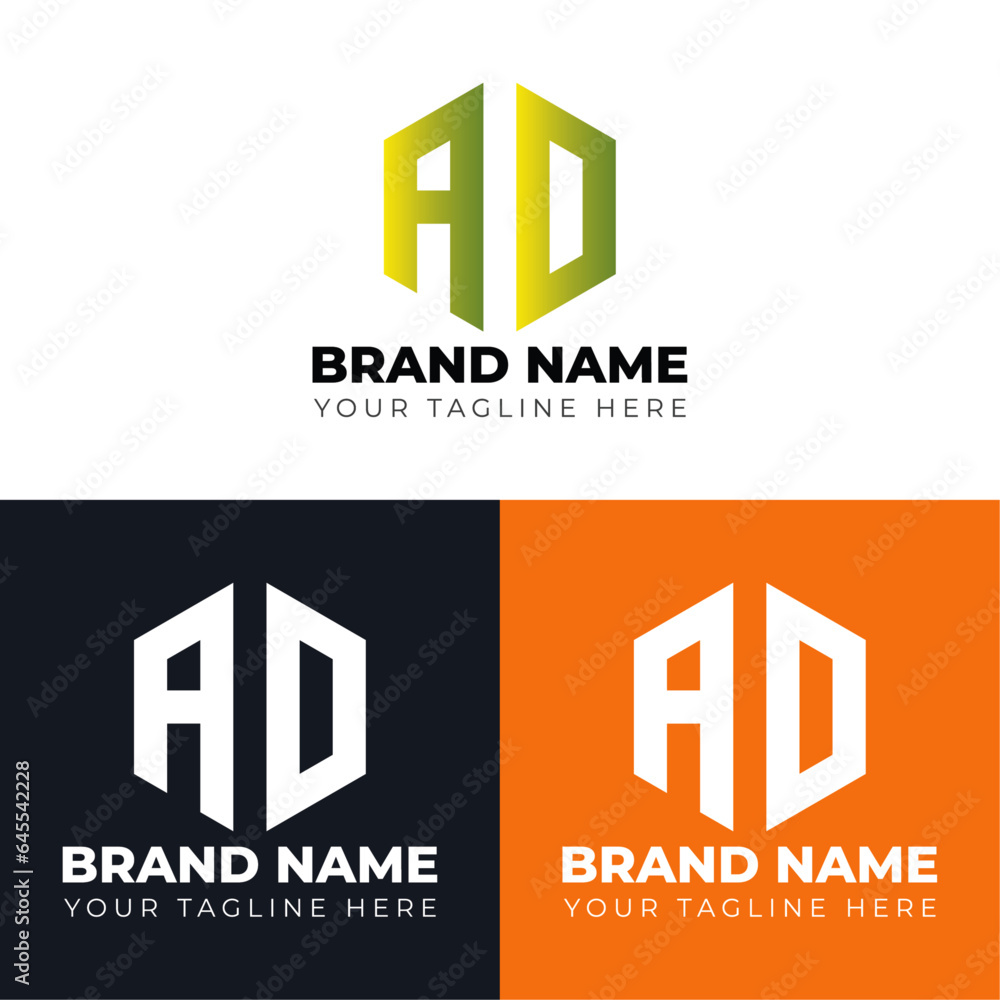 Two letters A D logo design ,Double letters polygon letter mark logo, Minimalist creative vector logo design template Two letters A D logo design ,Double letters polygon letter mark logo, Minimalist creative vector logo design template
