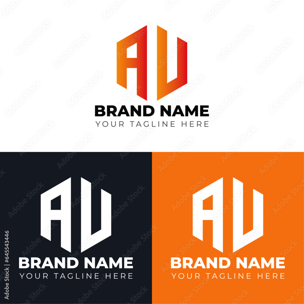 Two letters A U logo design ,Double letters polygon letter mark logo, Minimalist creative vector logo design template Two letters A U logo design ,Double letters polygon letter mark logo, Minimalist creative vector logo design template