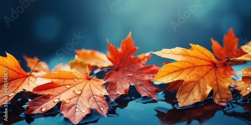 beautiful autumn background with orange-red autumn leaves