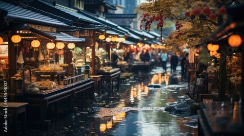 Bustling Shopping District In Kyoto 