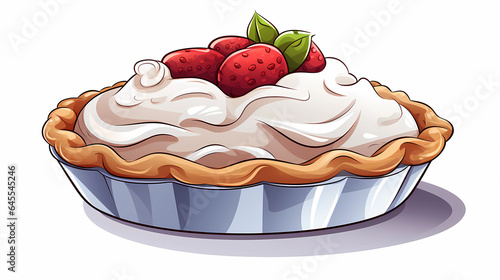 hand drawn cartoon delicious cream pie illustration  © 俊后生