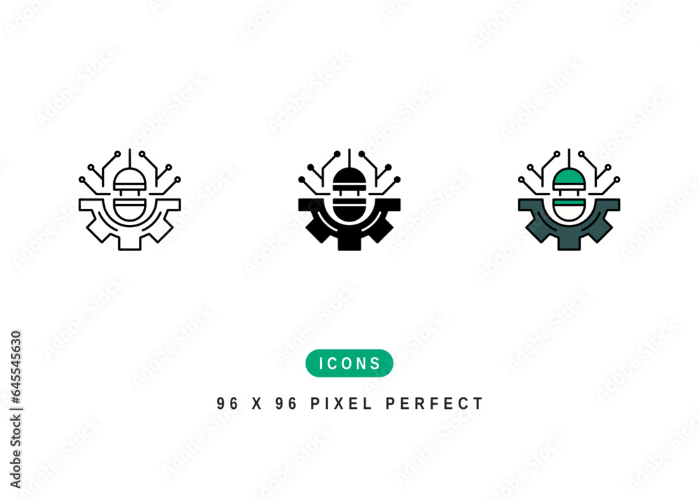 Obraz premium API Icon. Cloud Data Software Symbol Stock Illustration. Vector Line Icons For UI Web Design And Presentation