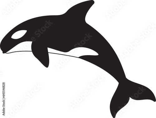 Orca  Orcinus orca  Whale Killer in cartoon style icon.