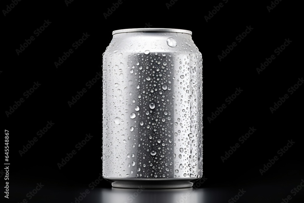 Aluminium can of beverage with water drops. Aluminium can of beverage with water drops.