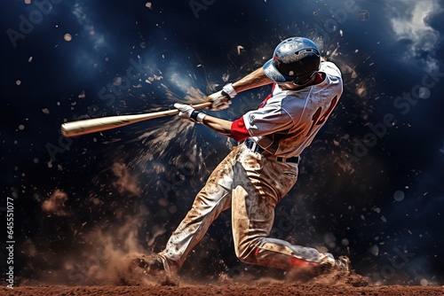 Baseball player hitting a home run.