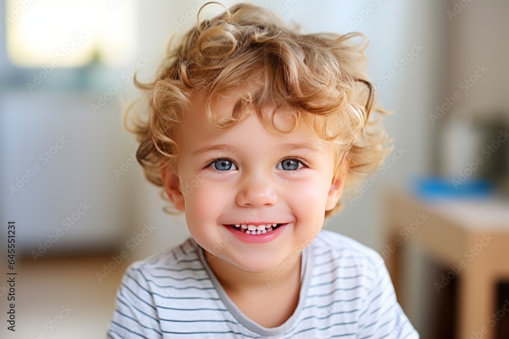 Caucasian little toddler boy is smiling Caucasian little toddler boy is smiling