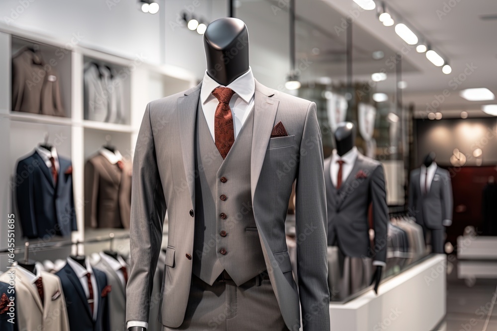 Fototapeta premium A Classic Suit in a Clothing Store.