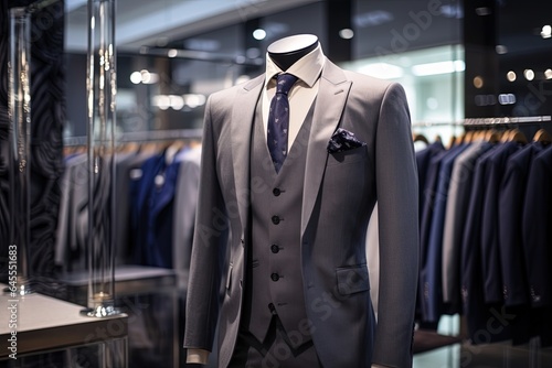 A Classic Suit in a Clothing Store.